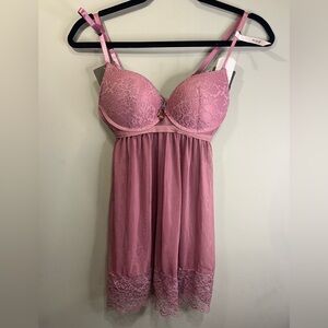 Daisy Fuentes Pink Lace Chemise